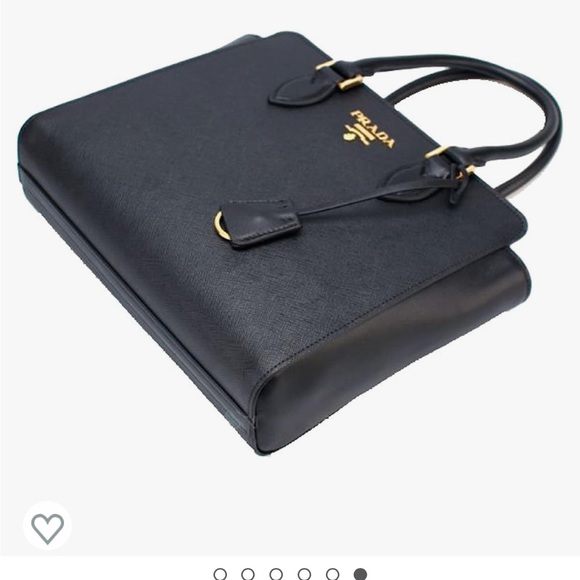 Prada Women's Medium Saffiano Leather Shoulder Tote Handbag - Picture 5 of 5